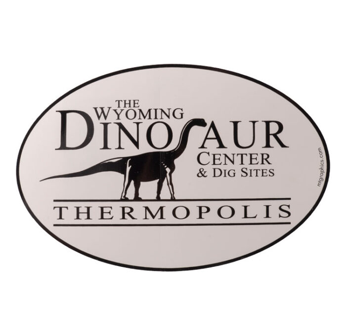 Wyoming Dinosaur Center logo sticker for purchase.